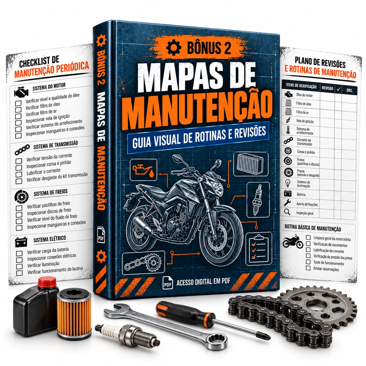 Bônus Mapas de Manutenção: guia visual de rotinas e revisões